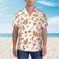 thumbnail image 2 of Xecao Squirrel InThe Forest3 print Hawaiian shirt - a stylish short-sleeve button-down for men, perfect for casual beach and tropical outings., 2 of 9