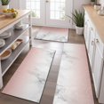 thumbnail image 2 of Pink Glitter White Marble Pattern Kitchen Rugs Sets Of 3,Kitchen Runner Rugs Non Skid Washable,Decorative Kitchen Floor Mats for Kitchen,Sink,Laundry,17"x30"+ 17"x47" + 17"x59", 2 of 6