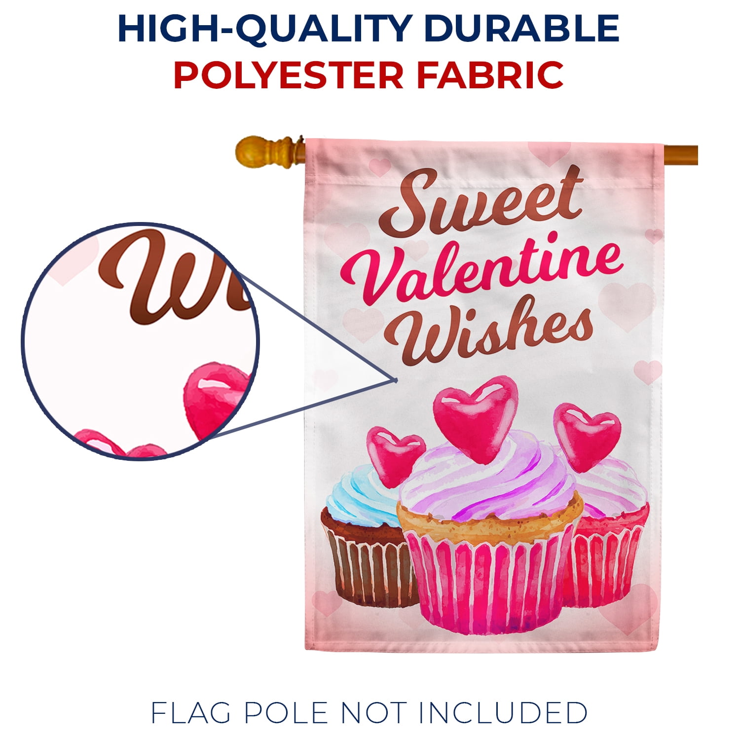 America Forever Flags Double Sided House Flag - Sweet Valentine Wishes - 28 x 40 Inches, Happy Valentine's Day Love Hearts House Flag, Seasonal Yard Outdoor Holiday Decorative Flag