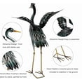 thumbnail image 3 of Crane Garden Statue Sculpture, Metal Heron Outdoor Decor, Yard Art Bird Decoy for Backyard Pond Patio Porch Lawn Decorations, 3 of 9