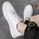 thumbnail image 5 of Zapatos de hombre Zapatillas planas Zapatillas blancas sin cordones que combinan con todo Zapatos casuales de cuero negros para hombre, 5 of 6