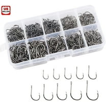 LINKPAL Small Assorted 500pcs Fish Hooks - 10 Sizes, Black Silver Sharpened, High Carbon Material with Quality Kit