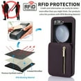 thumbnail image 2 of for Samsung Galaxy Z Flip 6 Luxury Zipper Wallet Phone Case, Multi-function Kickstand Card Holder Adjustable Crossbody Strap, Fashion Flip Case for Women and Girls RFID Blocking - Darkpurple, 2 of 8