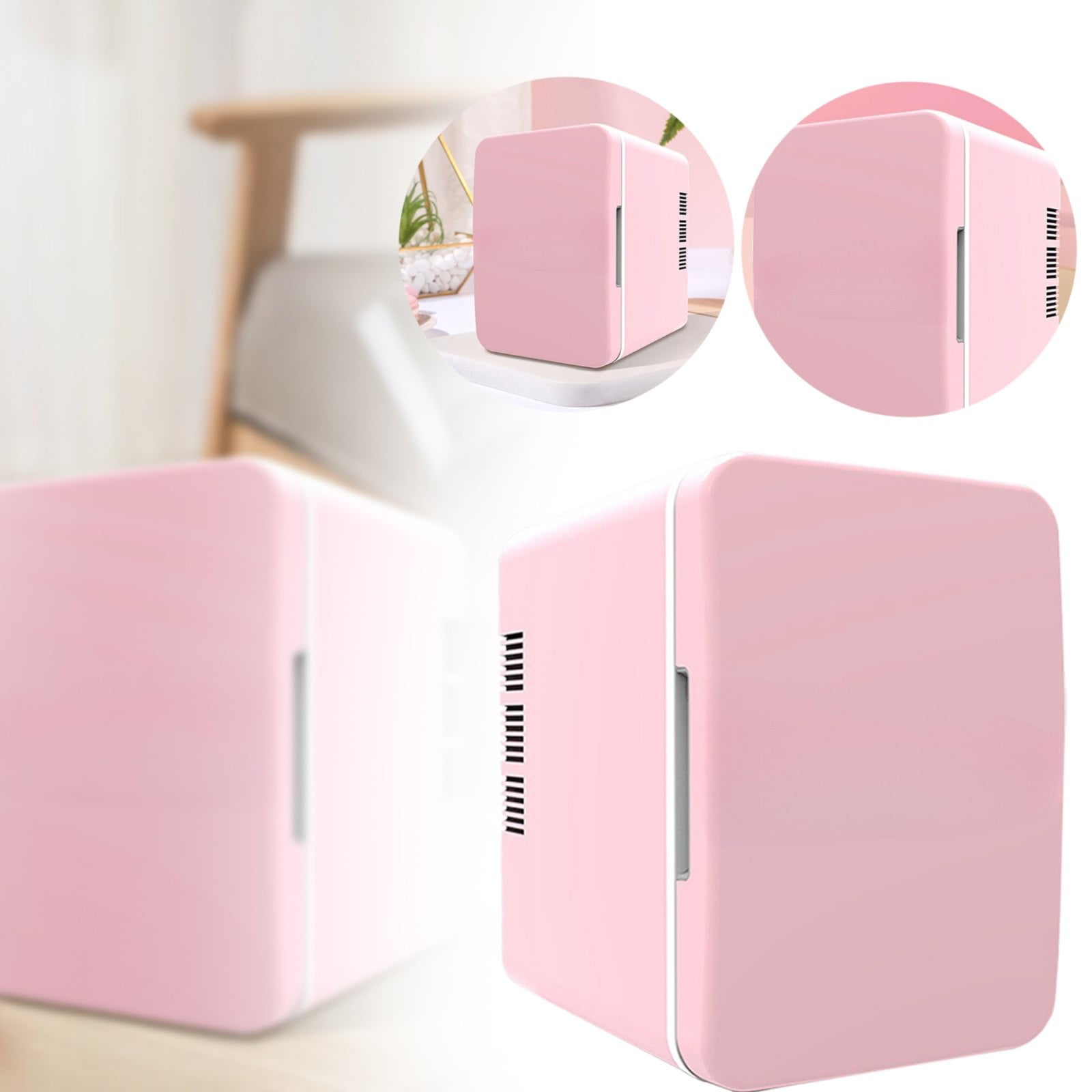 Giyblacko Mini Fridge 6 Liter/8 Cans For Bedroom Dorm & Car Personal Small Refrigerator For Makeup Beverage Drinks Portable Thermoelectric Cooler & Warmer Glass Door