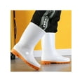 thumbnail image 5 of Gomelly Women Men Rubber Boot Slip Resistant Rain Boots Lightweight Garden Shoes Comfort Rainboot Work Waterproof White Middle Tube 8.5, 5 of 7