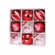 thumbnail image 2 of Adornos navideños, regalos navideños, 9 bolas navideñas rojas y blancas para árbol de Navidad, adornos navideños, bolas decorativas para árbol de Navidad., 2 of 6