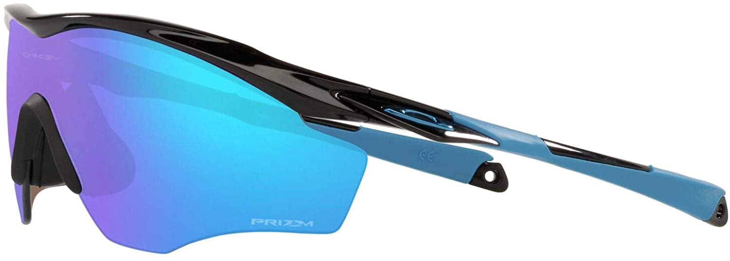 Oakley Mens Oo9343 M2 Frame XL Shield Sunglasses Polished Black/Prizm Sapphire 45 Millimeters