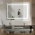 thumbnail image 5 of JIOABL 24X32 LED Bathroom Mirror with Lights, Anti-Fog, Dimmable, Backlit + Front Lit, Lighted Bathroom Vanity Mirror for Wall, Memory Function, Tempered Glass, Shatter-Proof, 5 of 7