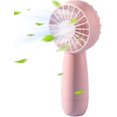 thumbnail image 1 of Ventilador portátil de mano con batería recargable, mini ventilador USB eléctrico de viaje personal, pequeño, práctico y potente, esencial para vacaciones para niños, hombres y mujeres (rosa), 1 of 5