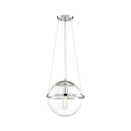 

Chrome Tone Finished Pendants 13 Wide Clear Glass Shade Medium Base 1 Light Fixture