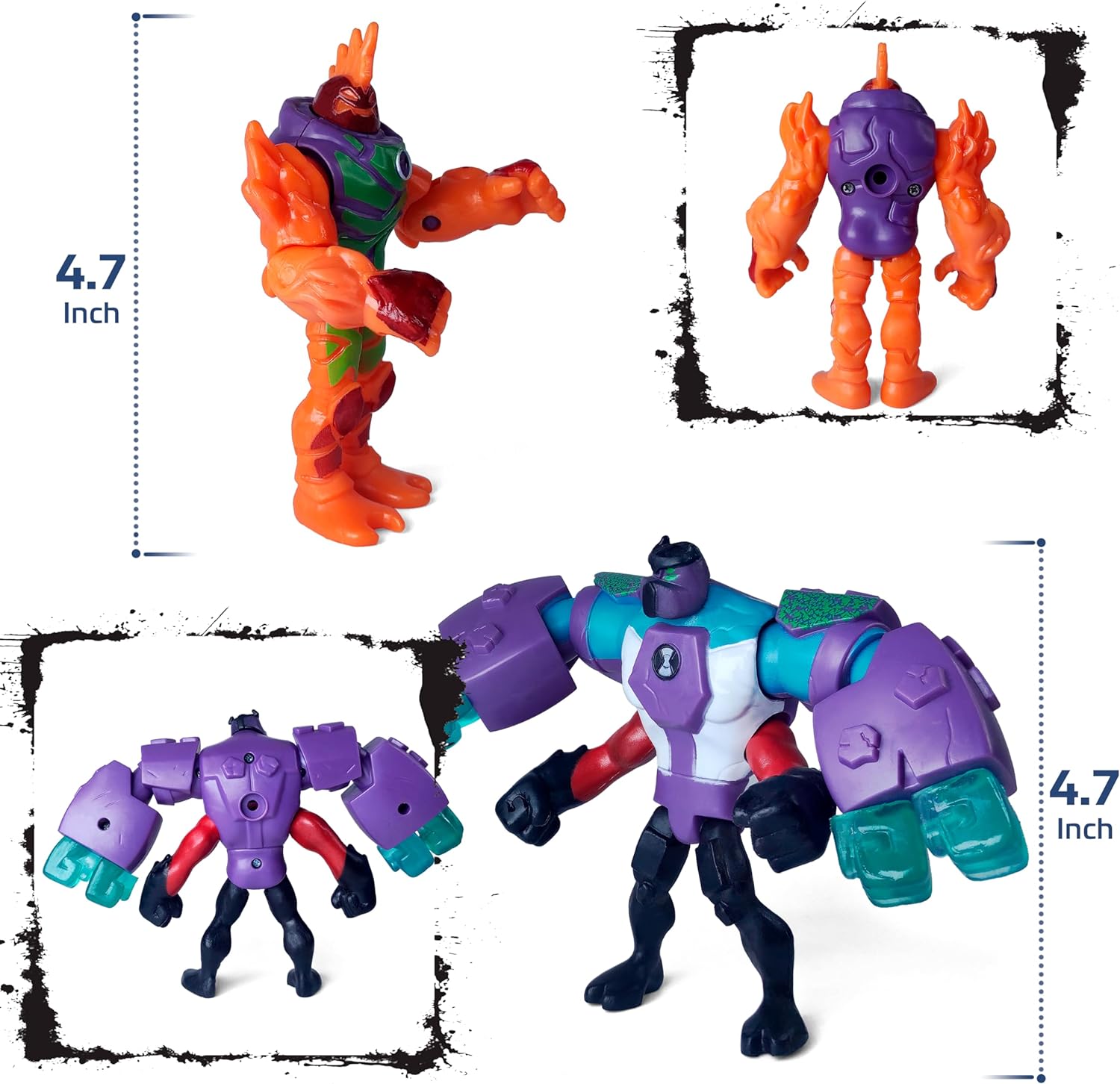 Figures Based on Ben 10 Action Figures - Set of 12 Toys [Ben Tennyson,  Cannonbolt, Slapback, Armored Shock Rock, Four Arms, Heatblast, XLR8, Hot  Shot, Diamind Head, Overflow] - Walmart.com