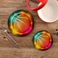 thumbnail image 2 of GZHJMY Burning Basketball Placemats Set of 2, Woven Washers, Cotton, Round Large Pot Holder, Heat Resistant, for Pot Countertops, 2 of 5