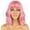 Pink, variant on Short Wigs for Women, Wavy Synthetic Bob Wig with Bangs, Loose Curly Shoulder Length Curly Wigs with Hairnet