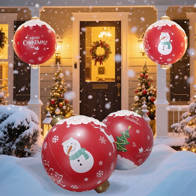 Sentmoon Inflatable Christmas Ornaments Christmas 2026 Outdoor Christmas Inflatable Ball Decorated Christmas Inflatable Christmas Tree Decorations