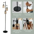 thumbnail image 4 of Giantex 3-Light Floor Lamp, Tall Floor Lamp w/Round Base, Rustic Standing Lamp, 4 of 6