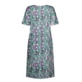 thumbnail image 5 of Mgmyaa Women Summer Casual Short Sleeve Dresses Empire Waist Floral Printing Dress with Pockets, 5 of 5