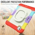 thumbnail image 6 of for iPad Pro 11 Inch 5th Gen 2024 Kids Case Heavy Duty Rugged Shockproof Silicone Hybrid Protective Case Cover Stand + Pencil Holder + Screen Protector for iPad Pro 11 2024 - Colorful Red, 6 of 8