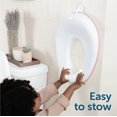 thumbnail image 5 of Asiento de entrenamiento para ir al baño para niños y niñas, color rosa, se adapta a inodoros redondos y ovalados, antideslizante con protección contra salpicaduras, 5 of 5