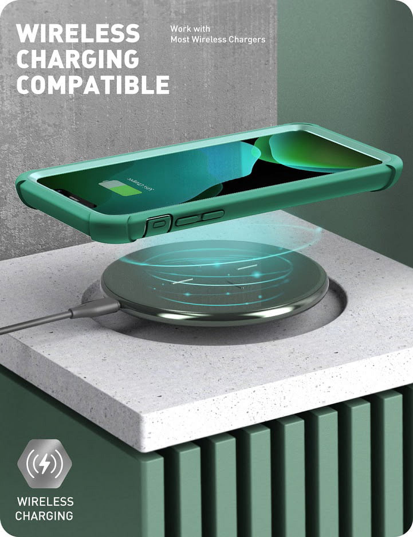 i-Blason Ares iPhone 11 Case 6.1 inch (2019 Release), Dual Layer Rugged Clear Bumper Case with Built-in Screen Protector (Mint Green)