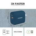 thumbnail image 4 of Denim Dual USB-A / USB-C Wall Charger - Blue, 4 of 7