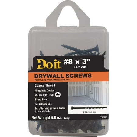 

2PK Do it #8 x 3 In. Coarse Thread Phosphate Drywall Screw (6 Oz. Pack)