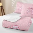 thumbnail image 4 of Manfei Pink Bow Letter A Print Quilt Full for Girls, Cute Initial Bows Full Bedspread Sets, 4 of 7