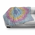 thumbnail image 3 of Ethnic Soft Flannel Fleece Throw Blanket, Design in Vivid Colors Boho Round Blooms Lotus Inspiration, Cozy Plush for Indoor and Outdoor Use, 60" x 80", Multicolor, by Ambesonne, 3 of 6