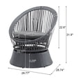 thumbnail image 2 of 26.7" Swivel Lounge Chair - Round Wicker & Iron Frame, Stylish Gray ,Perfect for Living Room, Patio, Balcony, 2 of 6