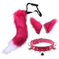thumbnail image 3 of Conjunto de orejas y cola de piel sintética Accesorios de disfraces de cosplay Gargantilla de cuello de cuero de PU de regalo para fiestas temáticas Fernando Cola para la cabeza, 3 of 8
