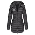 thumbnail image 1 of Parkas de manga larga para mujer, otoño e invierno, chaqueta holgada, mediana y larga, con estampado pequeño, chaqueta de plumón cálida, chaqueta de manga larga, abrigo para mujer, 1 of 2