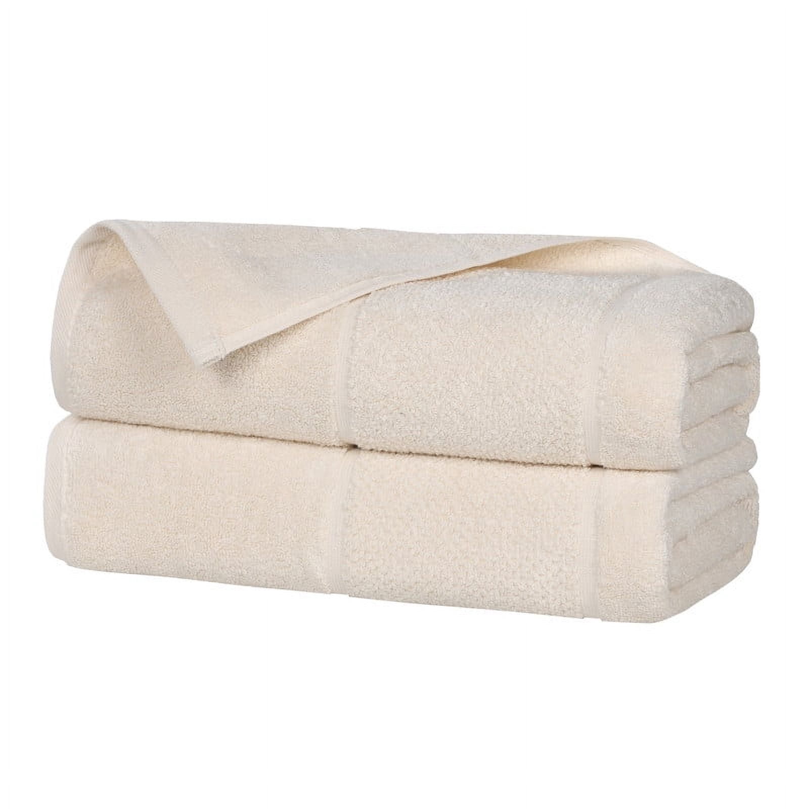 Superior Mile Smart Twist Cotton Medium Weight Bath Sheets, Set of 2, Ultra Absorbant Towels, Ivory