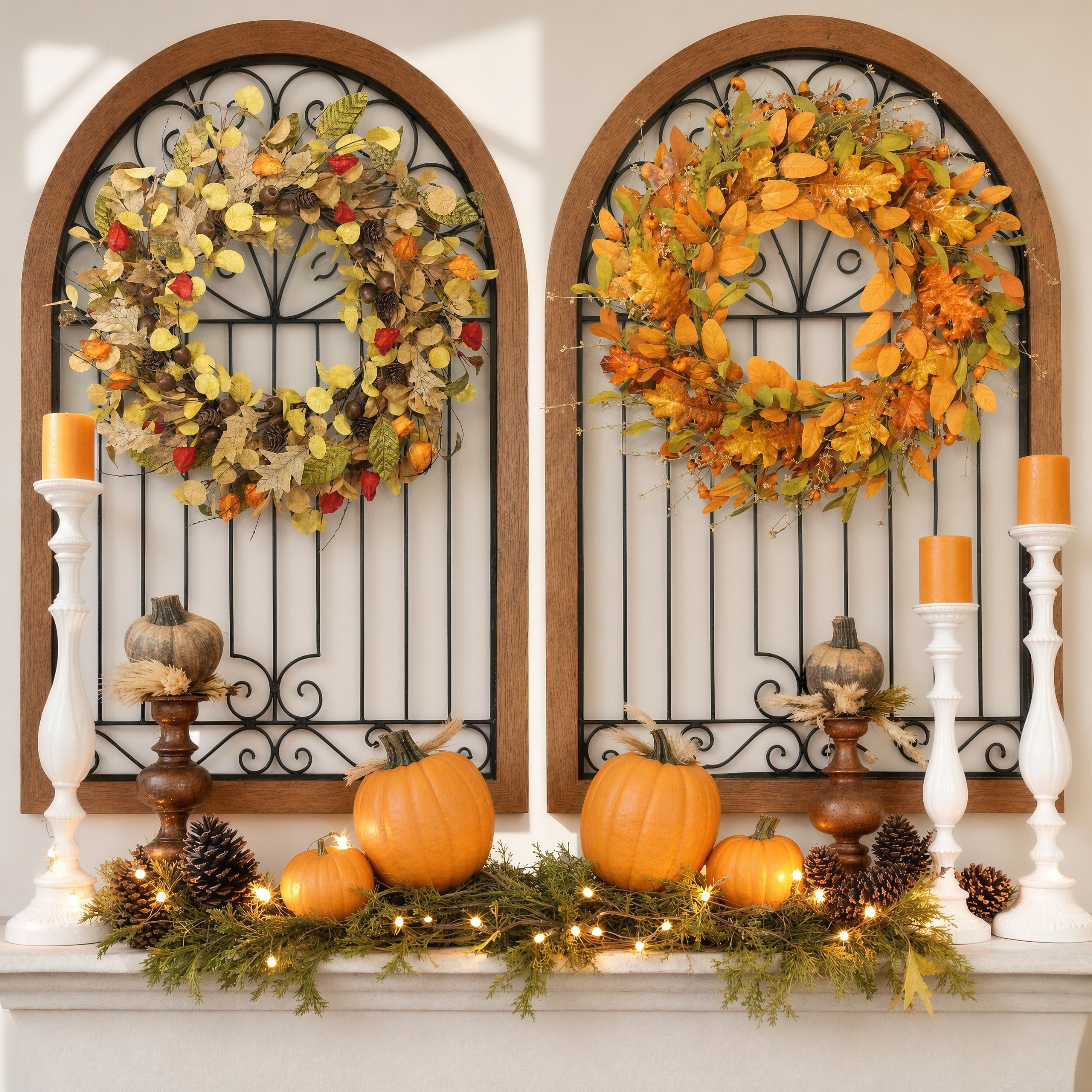 Scidweet 20in Autumn Fall Wreath with Eucalyptus photo 2