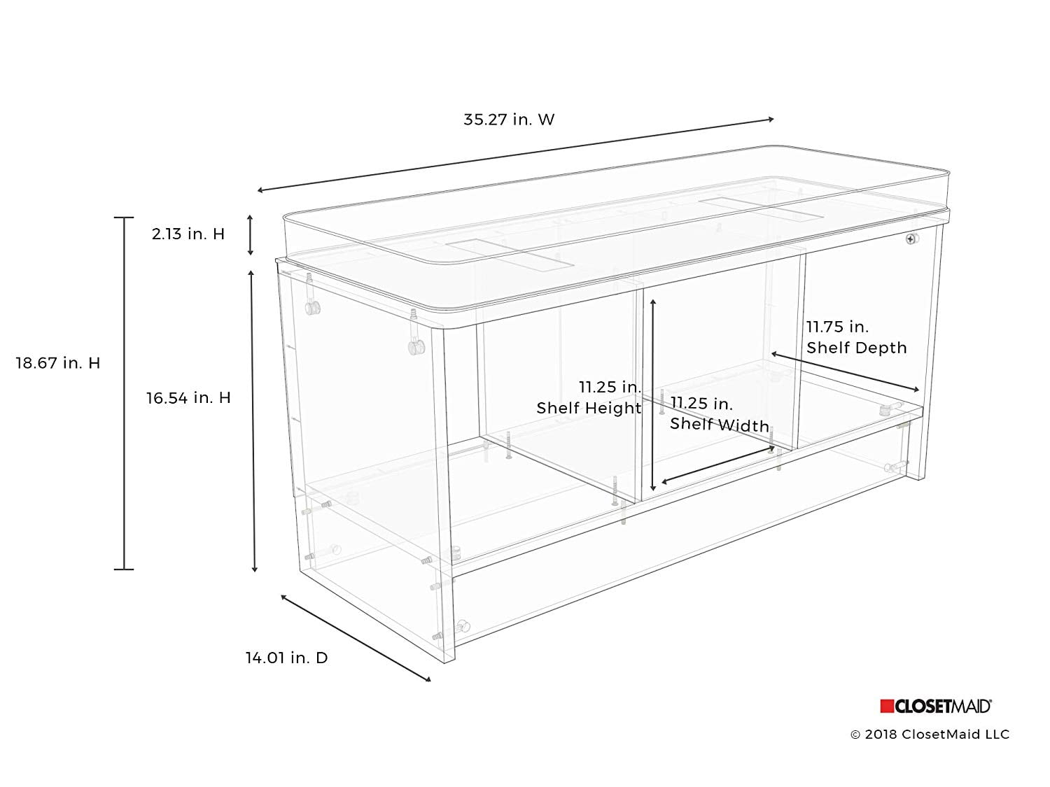 Closetmaid 3 Cube Entryway Storage Bench