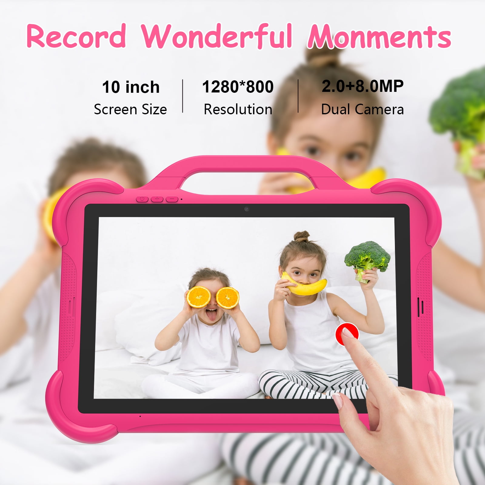 Peicheng AT11K (2025) 10 in 1280x800 Kids Tablet, Parental Control, Dual Camera, Android 14.0 Tablet Bundle