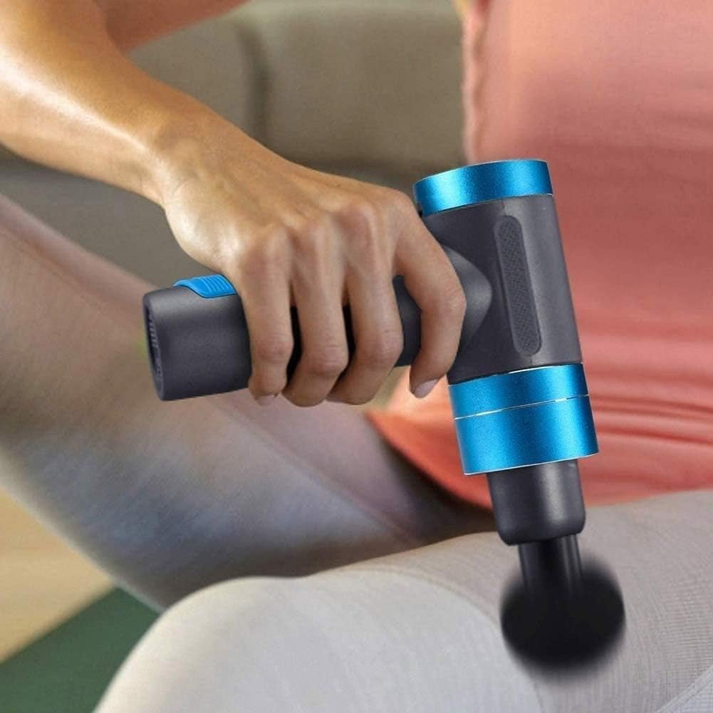 Percussion Massage Gun, Professional Handheld Muscle Massager with 6 Heads & 6 Speeds for Full Body Relaxation