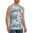 thumbnail image 2 of Balery Lilies Flowers Men's Sleeveless Muscle Shirts Workout Tank Top, Moisture Wicking, Odor Protection-X-Large, 2 of 8