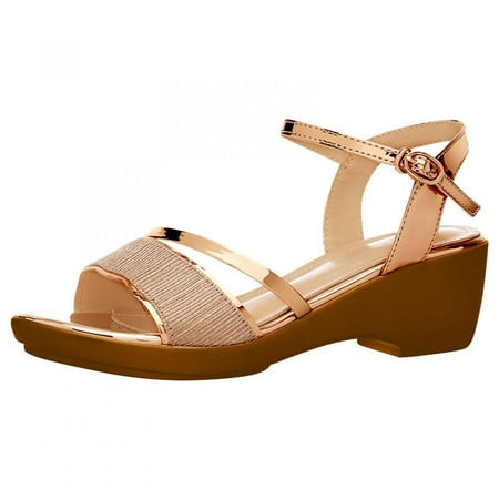 

Todqot Slippers for Women- Sandals Women Summer Flat Quick Dry Thick bottom Anti Slip Open Toe Slippers Gold 41
