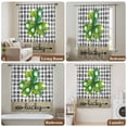 thumbnail image 5 of Saint Patrick's Day Semi Sheer Curtains Drapes for Living Room,Bedroom,French Doors Window 84 Inches Long,Farmhouse Green Lucky Clovers Plaid Rod Pocket Chiffon Curtain Drapery Voile Draperies Panel, 5 of 8