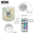 thumbnail image 6 of Kuiaobaty Retro Butterfly Peach Blossom Pattern 4 Packs Flickering Flameless LED Battery Candles Waterproof Pillar Fake Candles with Colored Light Remote for Wedding Beach Party Decor, 6 of 7