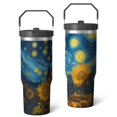 thumbnail image 2 of 1pc sunflower 30oz Tumbler with Straw & Handle - Insulated Stainless Steel Cup | Holiday Gift for Man Women (Christmas, Valentine's, Birthday), 2 of 7