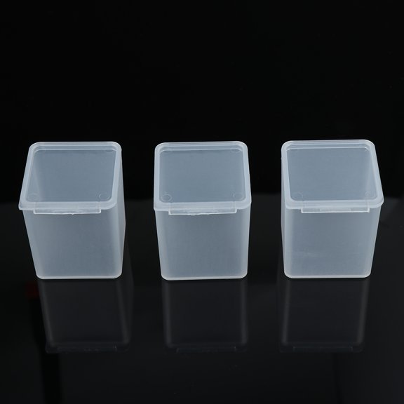 HONITANO Small Containers with Lid 12Pcs Square PP Plastic Case for Beads Coins Jewelry 4.7x3.9x3.9in