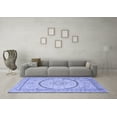 thumbnail image 3 of Ahgly Company Machine Washable Indoor Rectangle Medallion Blue Traditional Area Rugs, 7' x 9', 3 of 4