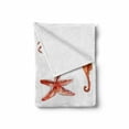thumbnail image 2 of Nautical Soft Flannel Fleece Throw Blanket, Crab Seahorse Starfish Hand Drawn Underwater Sea Creatures Ocean Image, Cozy Plush for Indoor and Outdoor Use, 50" x 70", Salmon Dark Coral, by Ambesonne, 2 of 6