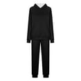 thumbnail image 6 of Bcresic 2 Piece Outfits for Women - Sherpa Fleece Lined Sweatsuits Winter Warm Solid Hoodies and Sweatpants Casual Athletic Matching Outfit(Black,S), 6 of 6