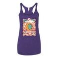 thumbnail image 2 of Wild Bobby Sun and Moon Groovy Vintage Daisy Flowers Stars Vintage Women Tri-Blend Racerback Tank Top, Purple Rush, Large, 2 of 6