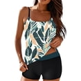thumbnail image 4 of Jsaierl Womens Two Piece Tankini Swimsuits High Waisted Casual Beach Print Push Up Swimwear Ladies Tankini Tops with Swim Shorts Tankini Bathing Suits S-2XL, 4 of 7