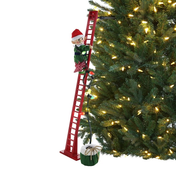 Mr. Christmas 43" Animated Super Climbing White Elf