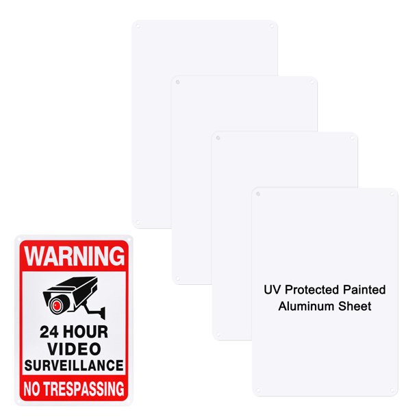 Uxcell 4-Pack Letreros Metálicos Blancos en Blanco 8x12 Pulgadas Hoja de Aluminio Pintado Letreros en Blanco para Manualidades/Jardín/Exteriores Grosor 0.03 Pulgadas