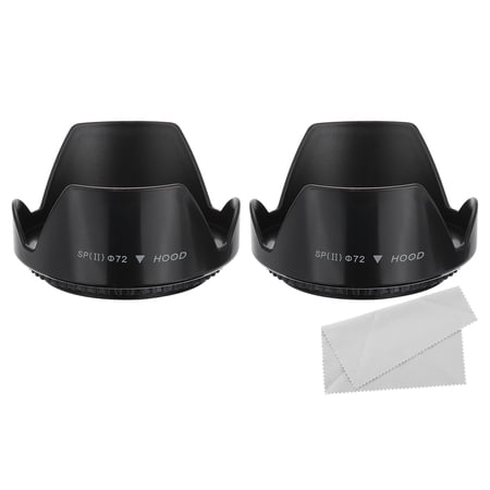 Uxcell 72mm Camera Lens Hood 2Pcs Flower Lens Hood Protector with Cleaning Cloth