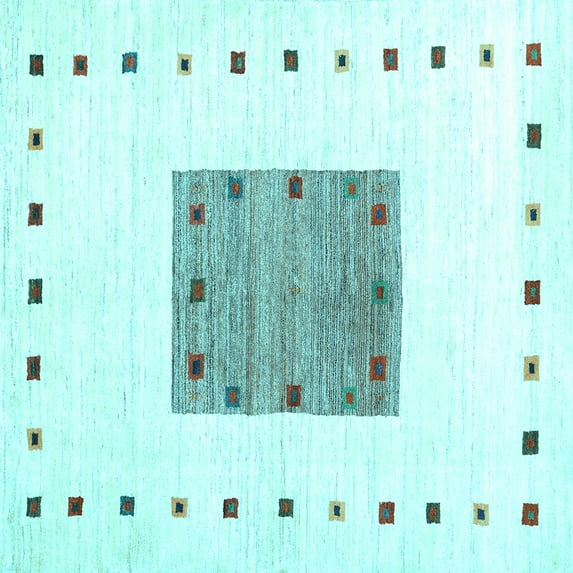 Ahgly Company Indoor Square Solid Light Blue Modern Area Rugs, 5' Square
